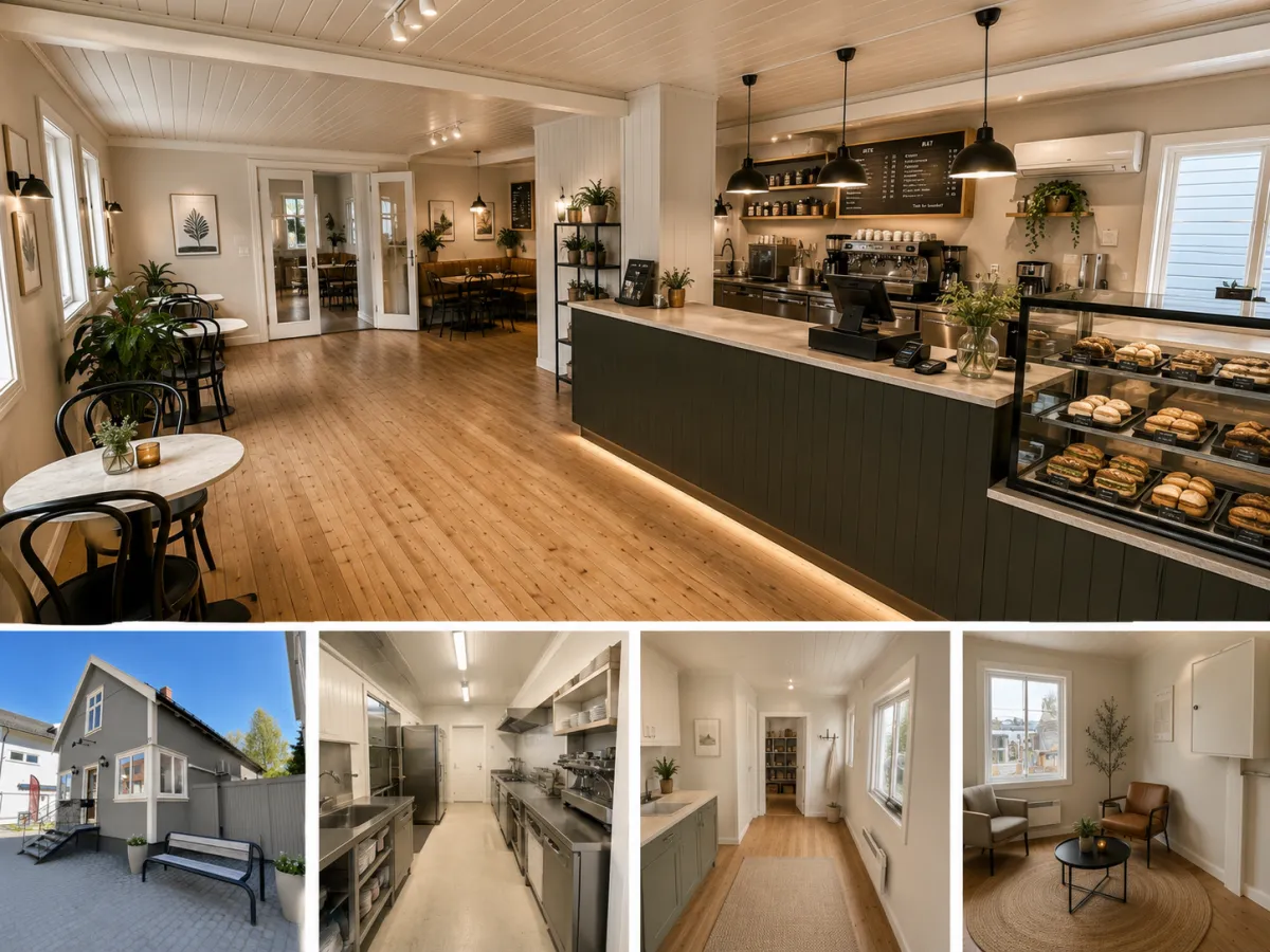 Kaféhuset innredet som kafé, illustrasjon